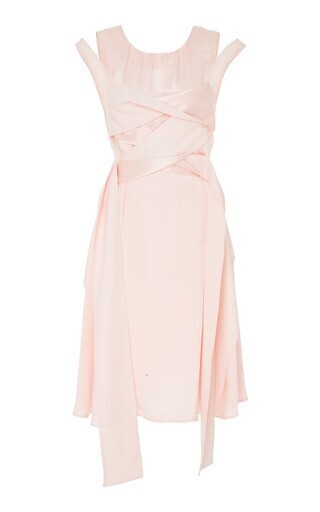 ADEAM Scarf Panel Twist Dress