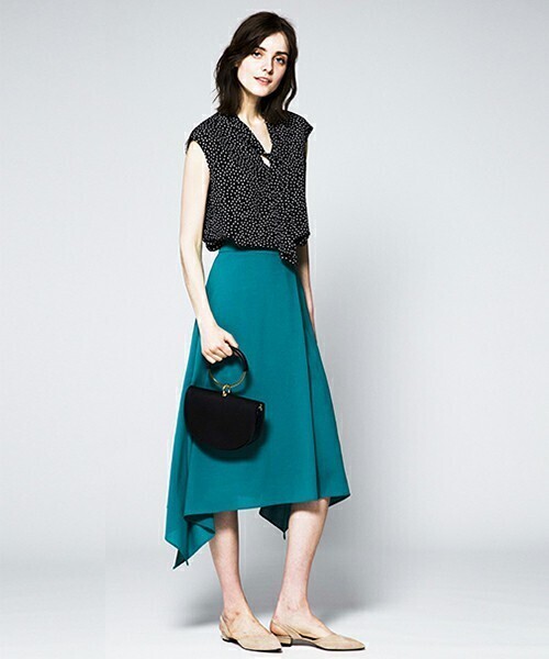 allureville allureville アシメスリットタックスカート