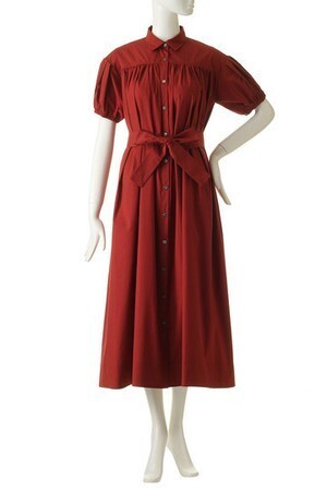 THE IRON THE IRON｜アイロンの通販｜コットンミディギャザーワンピース レッド｜ELLESHOP・(エル・ショップ)