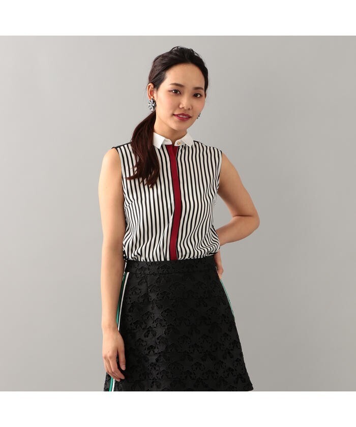 GUILD PRIME 【GUILD PRIME】WOMENS ノースリーブカラーブロッキングシャツ