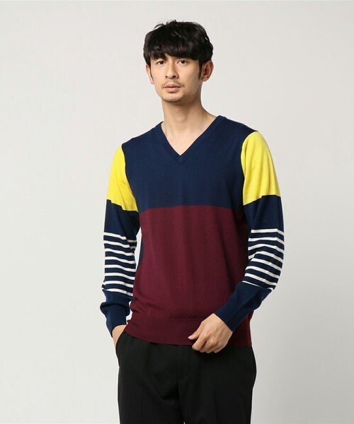 lot holon 【lot holon/ロットホロン】 切替配色ニット