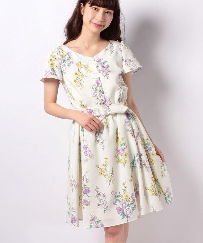 Debut de Fiore Debut de Fiore フラワーギャザーフレアーワンピース