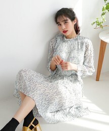 DHOLIC ストラップSETプリーツ花柄ワンピース