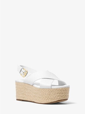 MICHAEL MICHAEL KORS Jodi Leather Espadrille Wedge