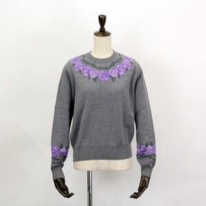G.V.G.V. THORN AND ROSES JACQUARD CREW NECK JUMPE