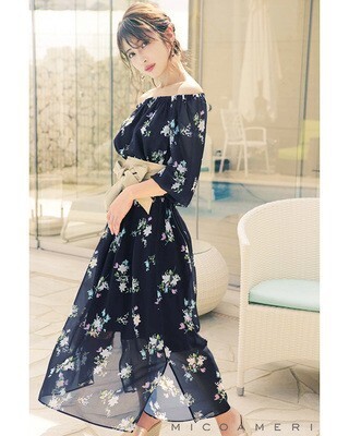 MiCOAMERi 花柄ワンピース