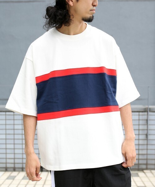 FREAK'S STORE FREAK'S STORE パネル切り替えS/S Tシャツ/半袖Tシャツ