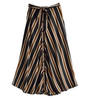 e-zakkamania stores zootie：ブラウンマルチストライプ マキシスカート