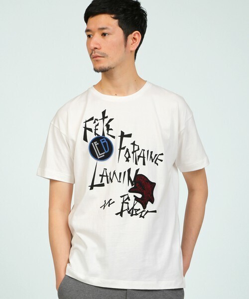 LANVIN en Bleu ドロップショルダー ワイドシルエット Tシャツ