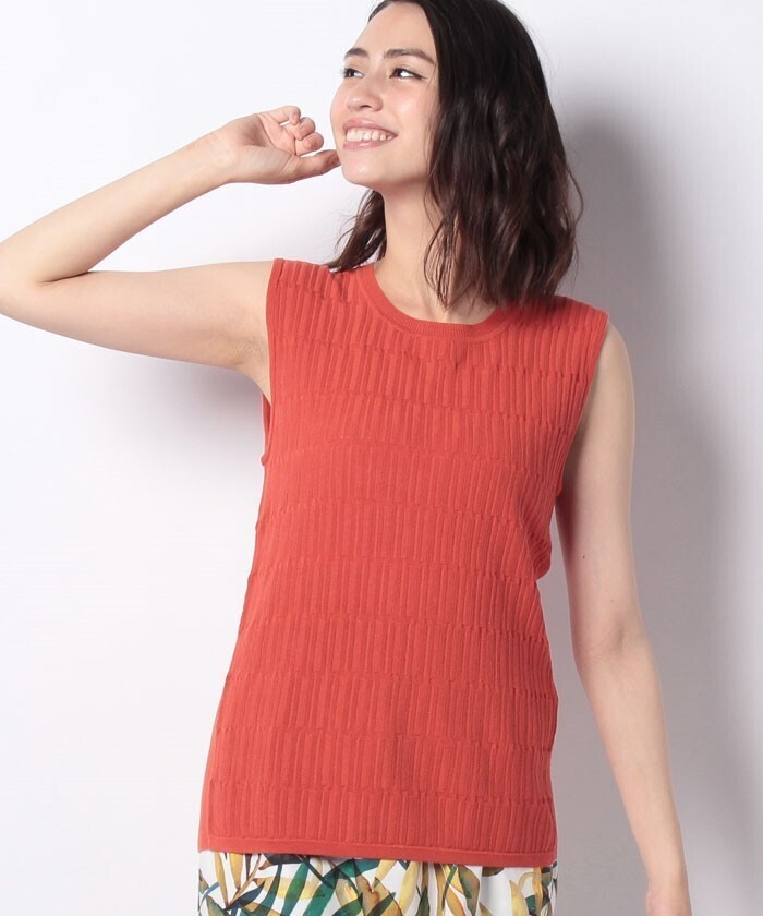PEGGY LANA Irregular rib knit tank