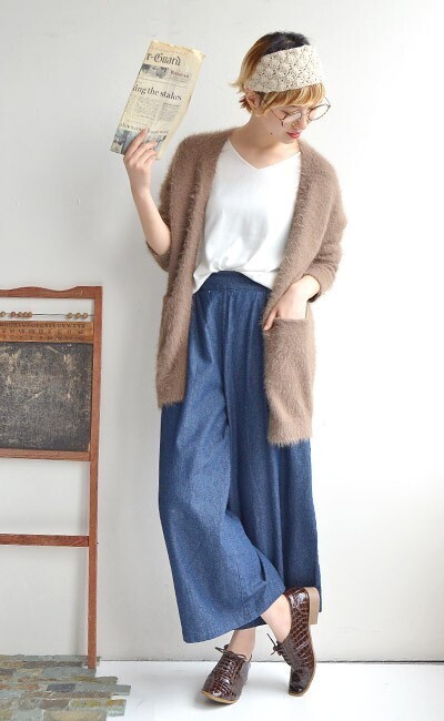 e-zakkamania stores ロングカーデ ニット ニットウエア シャギー