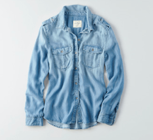 American Eagle Outfitters AEソフトデニムユーティリティーシャツ