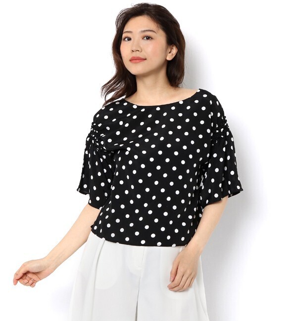 And Couture ドットスモックシシュウブラウス