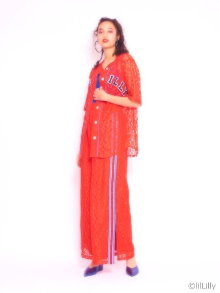 lilLilly レースベースボールシャツ