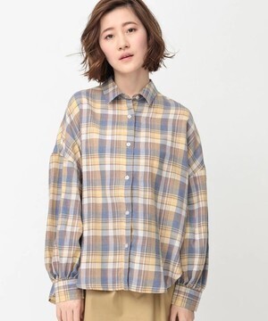 SEVENDAYS=SUNDAY チェックドロップショルダービッグシャツ