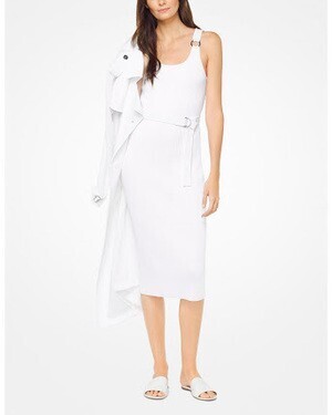 Michael Kors Belted Ribbed Knit Dress
