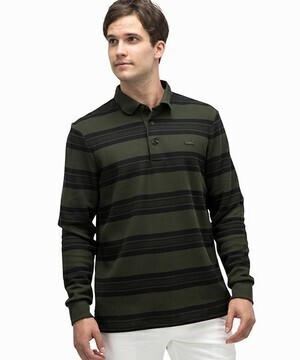 LACOSTE トーナルボーダーポロシャツ