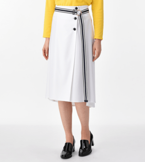 LAPINE BLEUE ラップ風セミフレアースカート