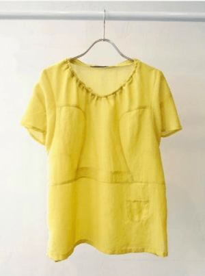 NAVY.WO シースルーポケット付き半袖ブラウス