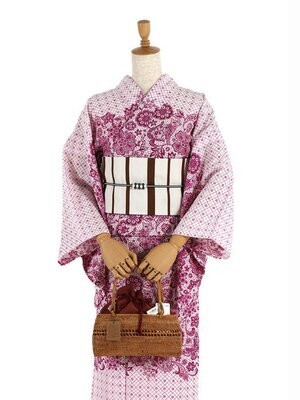 撫松庵 仕立て上がり洗える浴衣(単品) - 猫レース