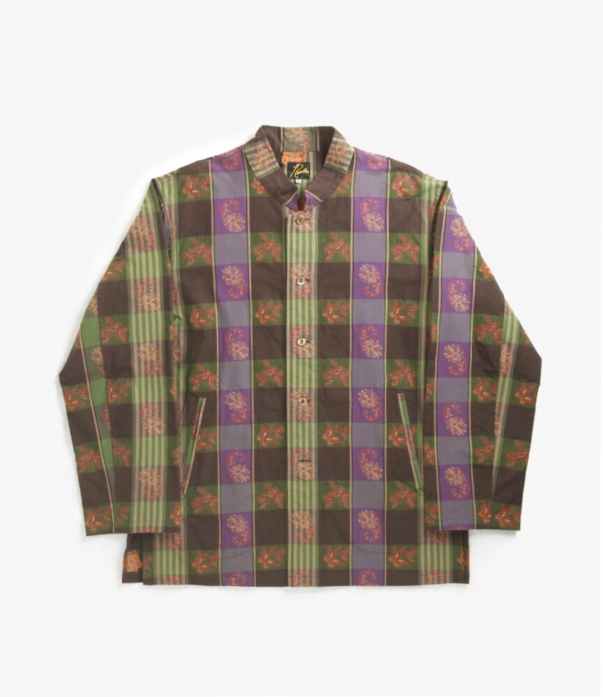 Needles Mao Collar Jacket - Papillon & Paisley Plaid Jacquard