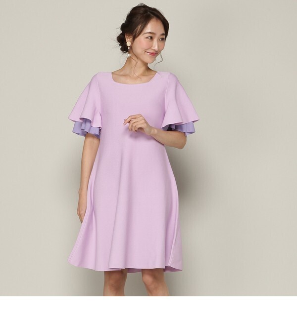 And Couture 袖フレアニットワンピース