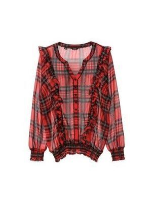 GUESS Check Chiffon Blouse with SUZY