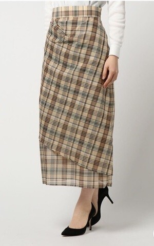 AMERICAN RAG CIE シアーチェックフリルスカート