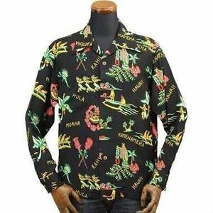 SUN SURF L/S RAYON HAWAIIAN SHIRT "THE HAWAIIAN GOOD OLD TIMES"
