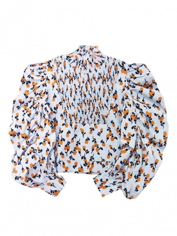GHOSPELL Smock Top in Tulip Print