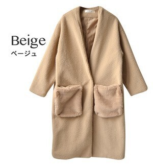 e-zakkamania stores ファーポケット ノーカラーコート