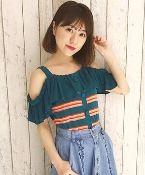 titty & Co. オフショルボーダーニットTOPS