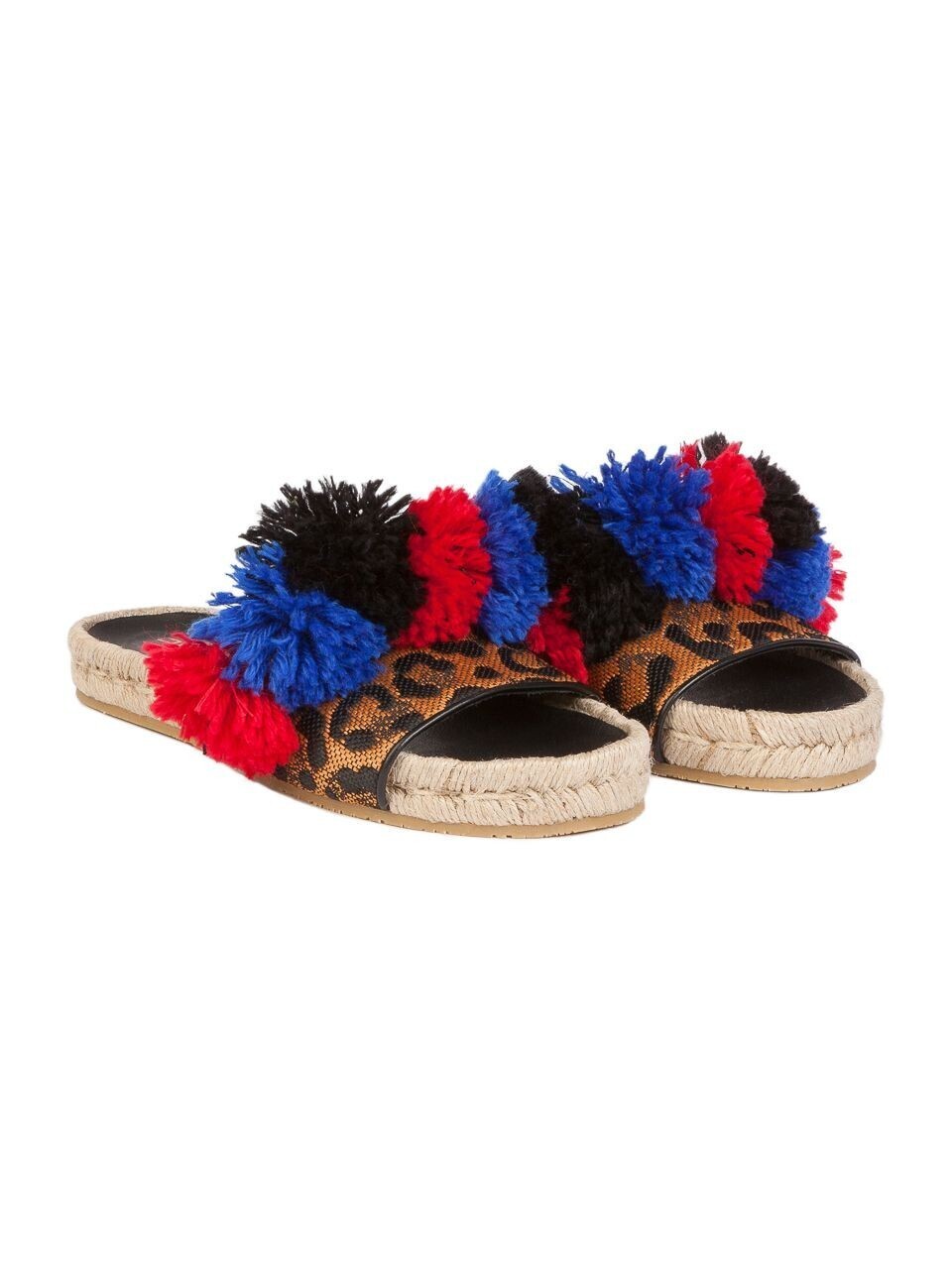 ETRO Flat jacquard sandals with tassels