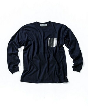 ACANTHUS embroidery logo leather pocket L/S Tee
