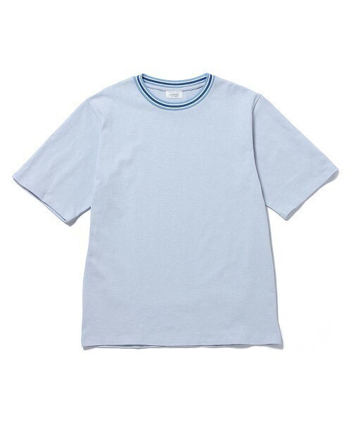 JUNRed ラインリブクルーネックＴシャツ