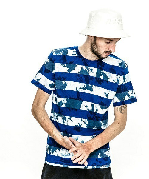 ACANTHUS embroidery logo hand dye border Tee
