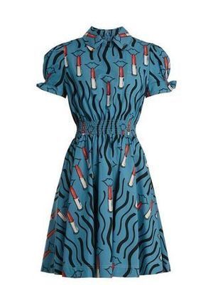 VALENTINO リップスティックプリント シャツドレス