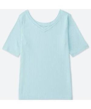 UNIQLO 2WAYリブT(5分袖)