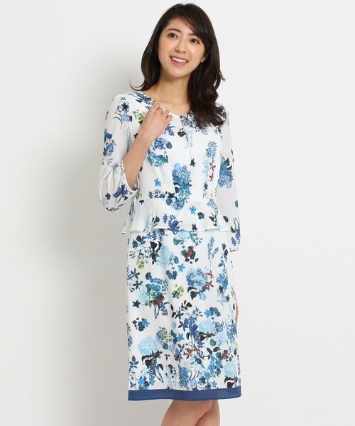 SunaUna 【洗える】セットアップ風ボタニカルフラワーワンピース
