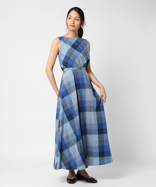 BED&BREAKFAST BLUE CHECK ドレス