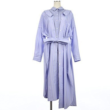 AULA AILA STRIPE LAYERD SHIRT DRESS