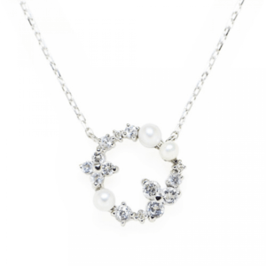 Sweets Jewelry Market 【sj02659】K10WG カラーストーン リースネックレス