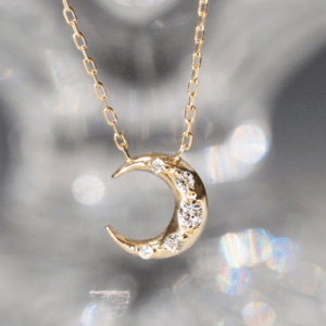 Sweets Jewelry Market 【1301627】 K10YG ダイヤモンド 0.07ct ムーン (月) ネックレス ペンダント