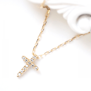 Sweets Jewelry Market 【1291527】 K10YG ダイヤモンド0.04ct プチクロスネックレス