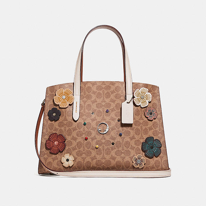 COACH チャーリー キャリーオール イン シグネチャー キャンバス キコ エディション