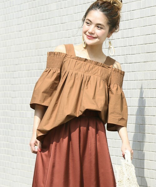 Spick & Span シャーリングブラウス