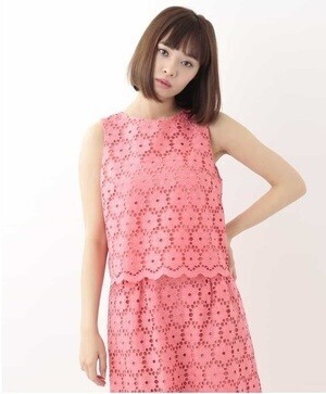 TARA JARMON フラワーレースブラウス IMPORTED