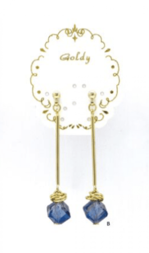 GOLDY 1180314　B  メタルバー クリスタル ライク　ピアス