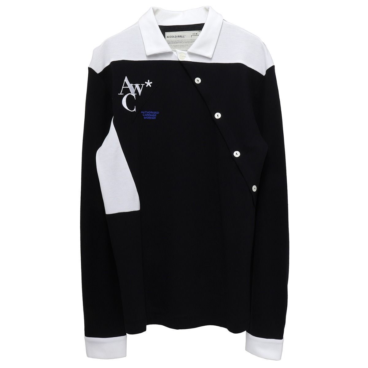 A-COLD-WALL* A-COLD-WALL* RECUT POLO LONGSLEEVE / WHITE-BLACK