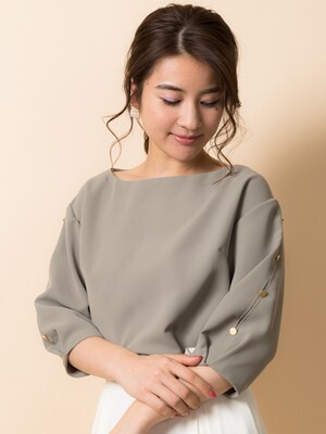 TONAL 釦スリットスリーブブラウス